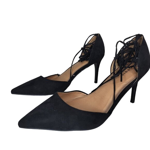 Torrid Women's Black Lace-Up Pointed Toe Pumps one sting is broken 12ww extra wi - Picture 9 of 13